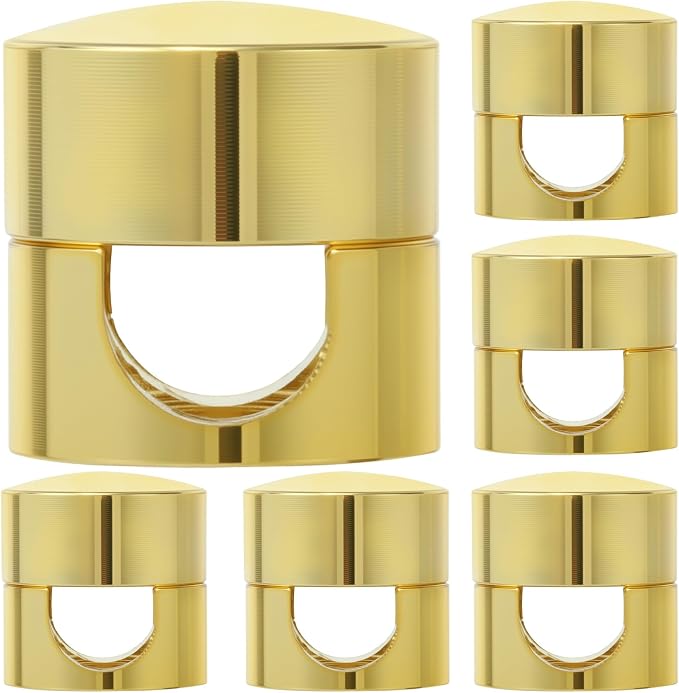 SmallCat 6 Sets Charger Holders for Cords, Gold Adjustable Cable Anchor Holders, Adhesive Metal Cord Clips, Cable Management Wire Organizers for Desk, Office, Nightstand