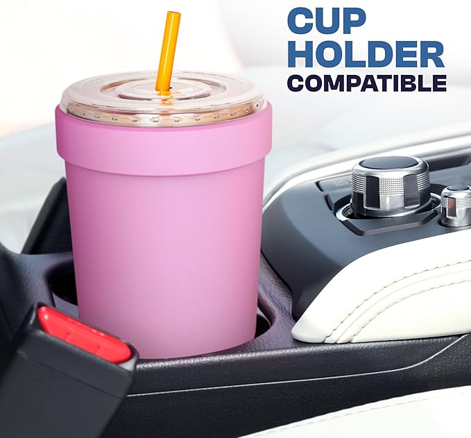 Frost Buddy Togo Buddy 30oz Tumbler - Stainless Steel (Strawberry Kiss) | Double-wall vacuum insulated | Spill-proof flip lid | 18/8 premium stainless steel | Cup-holder friendly