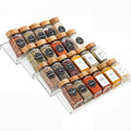 LETGO 4 Pack Adjustable Spice Rack for Drawer- Expandable From 11" to 22" Expandable Spice Drawer Organizer 4 Tiers Acrylic Seasoning Organizer Rack,Clear Spice Rack Tray for Spices,Condiment (4)