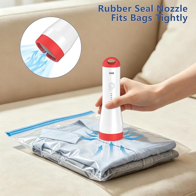 Vacuum Seal Bags for Clothing with Rechargeable Electric Pump,16Pcs | (4Jumbo 4Large 4Medium 4Small) Vacuum Storage Bag for Travel &Home Storage, Space Saver for Luggage, Bedding, Clothes