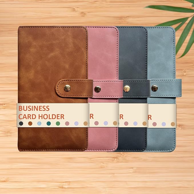 Leather Professional Business Card Holder Book Organizer, 240 Card Slots Capacity Booklet, Premium PU Name Cards Storage Folder with Soft Cover, Credit Card Binder Holder for Men/Women (Light black)