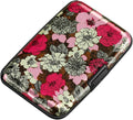 ELFISH RFID Blocking Credit Cards Holder Aluminum Wallet Metal ID Case for Men Women (Flourishing Flowers)