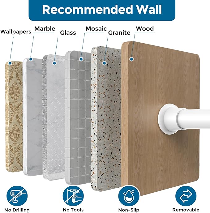 AIZESI Tension Rod 18-36 inch，4Pcs White Adjustable Tension Curtain Rod No Drilling Small Tension Rod Spring Tension Curtain Rod Expandable Curtain Rod