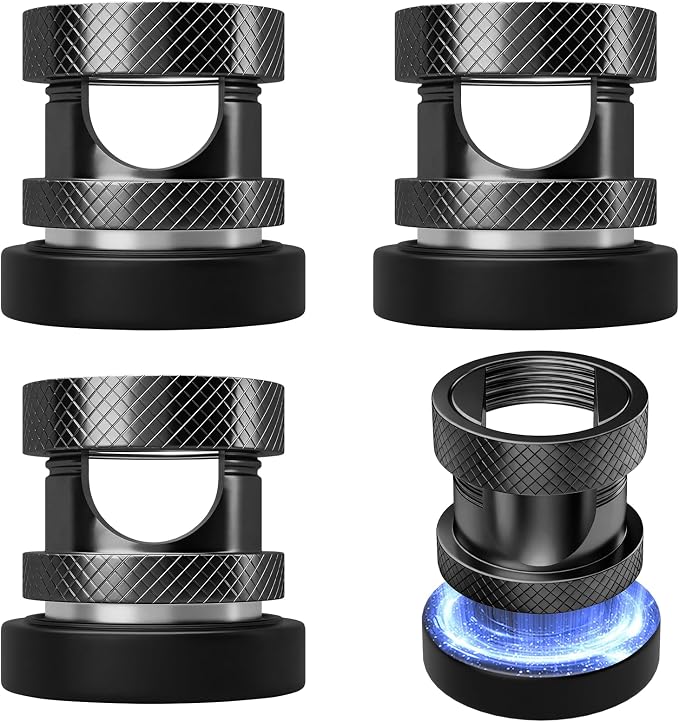 Maveek Magnetic Cable Holders, Metal Black Wire Management Magnet Clips Cable Anchor for Desk Nightstand Car Office USB Charge Cords (4 Pack, Metallic Black)