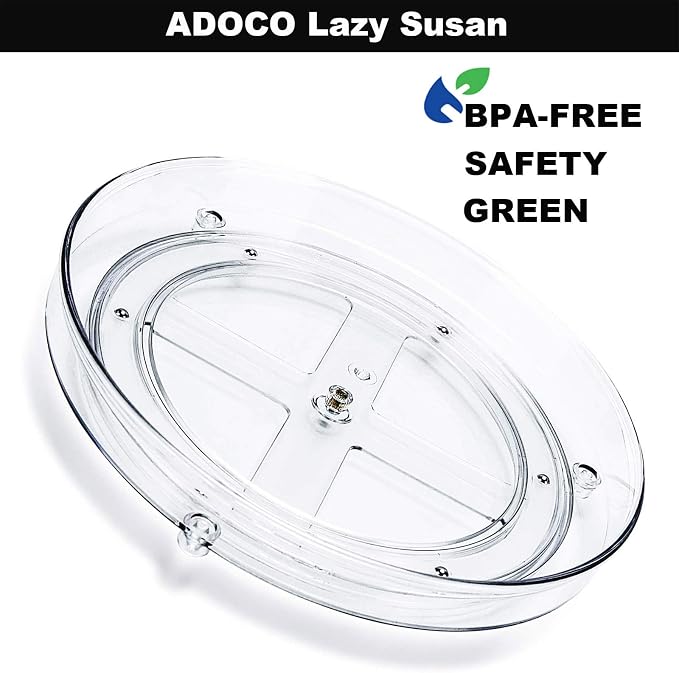 2 Tier Lazy Susan Organizer 10.6 Inch | Clear Makeup Skincare Organizer for Vanity, Bathroom Countertop Organizer, Spice Rack Organizer