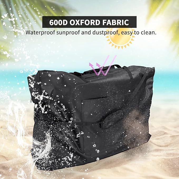 Rollator Travel Bag - Waterproof Wheelchair Bag for Folding Walker Compact Wheelchair Transport Chair Portable Large Duffel Bag Carry Case for Car and Airplane Traveling,Black