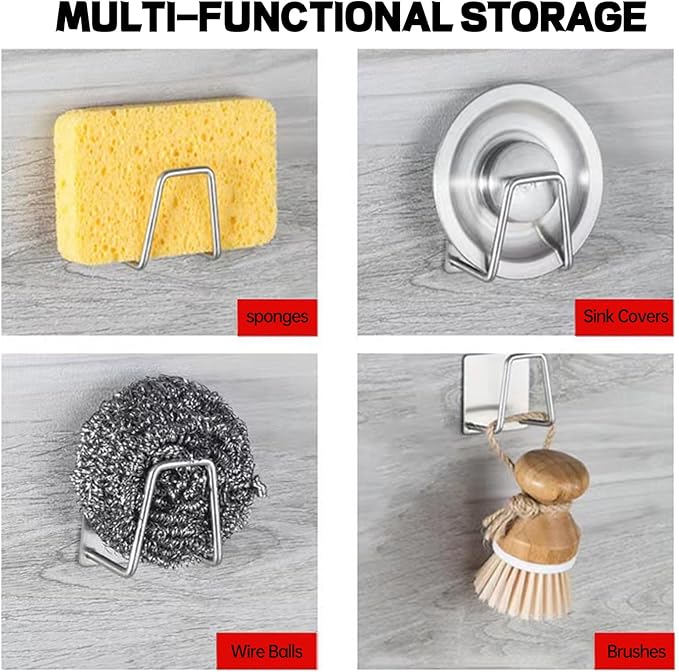 Sponge Holder for Kitchen Sink Suction,sponge caddy in Sink Sponge Holder Dish Rack for Kitchen Storage Organization Home Necessities（2 Pcs）
