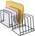 2 Pack 5-Slot Baking Sheet Organizer Rack, Heavy Duty Steel Cutting Board Holder With Rust-Resistant Coating and 8 PCS Anti-Slip Feet, For Kitchen Cabinet Or Countertop Storage, 7.87x7.48x6.38 Inch