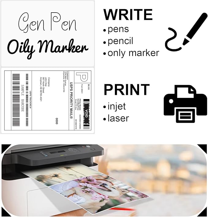8.5" x 5.5" Half Page Self Adhesive Shipping Label, Compatible Laser & Inkjet Printers, White, 2 Labels Per Sheet(2000 Sheet 4000 Labels)
