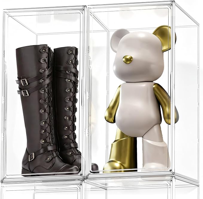 Extra Tall Clear Boot Storage Box for Knee-High and Riding Boots | 23.6-inch height helps keep tall boots upright. Ideal for riding boots, fashion boots and seasonal footwear, huge figures.
