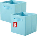 ShellKingdom Storage Bins, Foldable Fabric Storage Cube And Cloth Organizer | Storage Drawer For Closet And Toys, 13 X 13 X 13 INCH, 2 Pack (Light Blue)