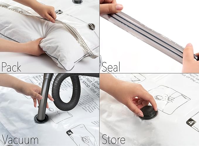 SpaceAid Jumbo Vacuum Storage Bags, Space Saver Sealer Compression Bags for Comforters, Blankets, Pillows, Bedding, Clothes (XX-Large 3 Pack)