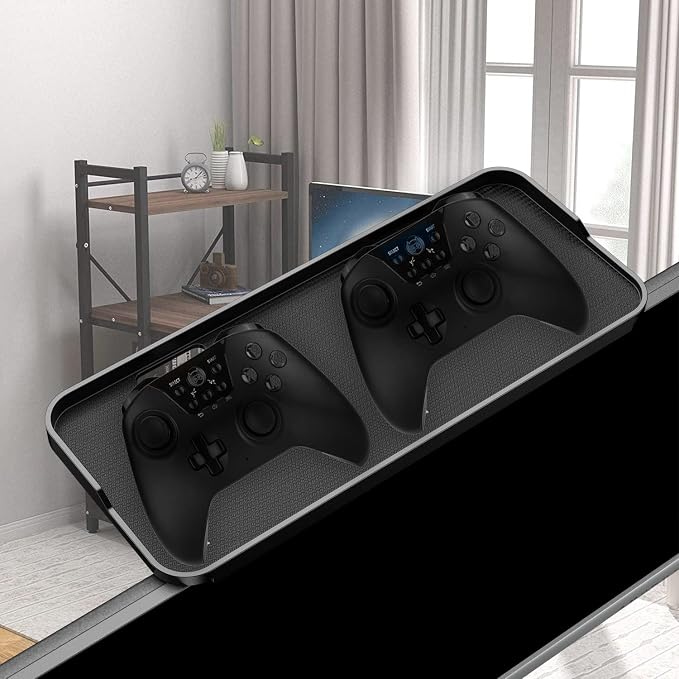 TETVIK TV Screen Top Shelf Monitor Shelf Adjustable Computer Screen for Office Desk,Cellphone Stand,Media Box, Game Console,Router 11.8x4.7 inch TV Tray Stand Mount Storage Organizer Bracket 1 Piece