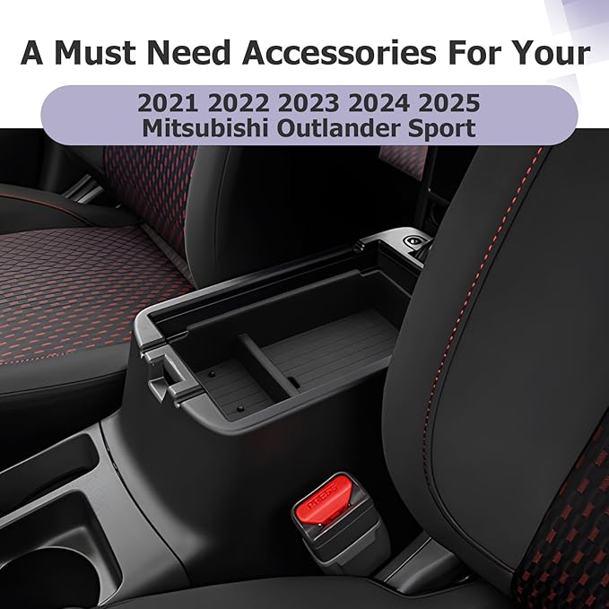 LUWU Center Console Organizer Compatible with 2021 2022 2023 2024 2025 Mitsubishi Outlander Sport Accessories Armrest Storage Box Glove Organizer Tray ABS Material [NOT for 2025 Outlander PHEV&Gas]