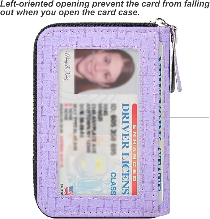 Credit Card Wallet, RFID Card Case Wallet, Zipper Card Cases Holder for Men Women, RFID Blocking, KeyChain Wallet, Compact Size Card Organizer Case for Women
