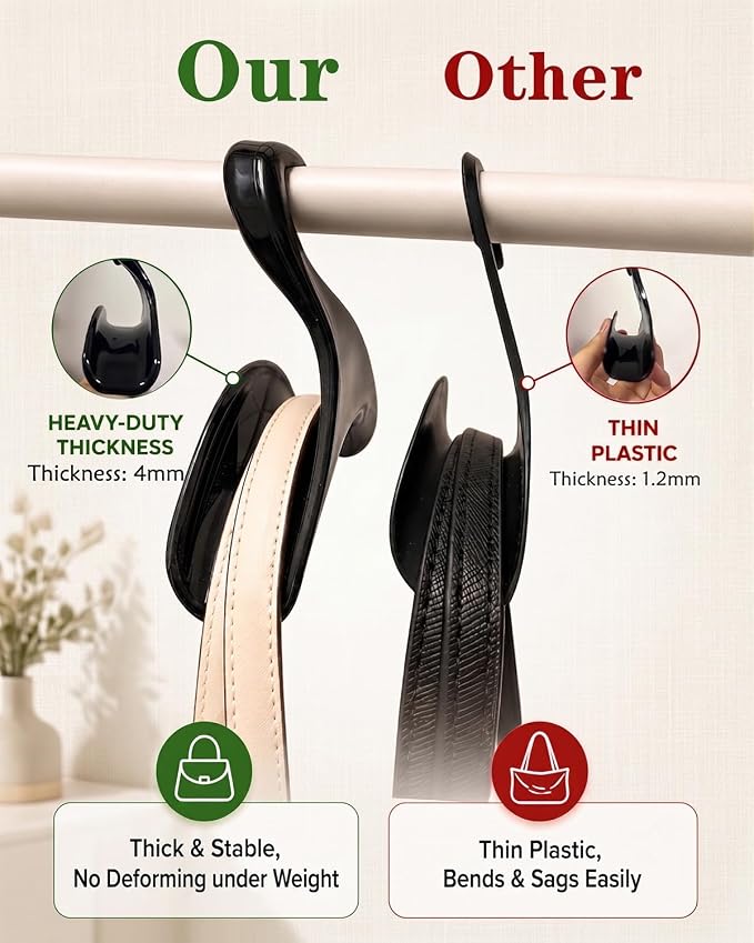 Purse Hanger Closet, Bag Hanger 11PCS Purse Holder for Closet Backpack Hanger Hook for Organizer Storage Purses Tote Bag Backpacks Handbags(Black)
