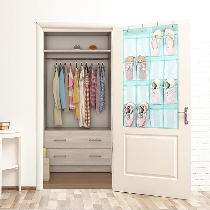 F-color Over the Door Organizer for Cruise - 16-Pocket Hanging Organizer | Tool-Free Mount with 4 Metal Hooks, See-Through Mesh Pockets, Lightweight & Foldable, Space-Saving for Travel and Daily Use