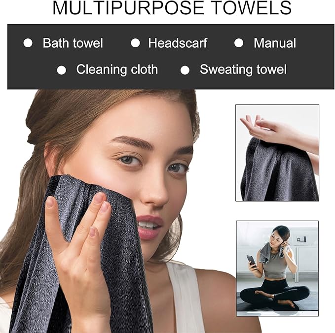 Longzhuo Shower Cleaning Cloths, 3pcs Drying Towel Super Absorbent Microfiber Bath Towels, Microfiber Cleaning Cloth for Windows, Bathroom, Car Home Office