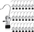 Hotop 48 Pieces Boot Hanger Clips for Closet, Laundry Hanging Hooks Heavy Duty Clips Boot Holder Portable Single Hooks Space Saving for Pants Jeans Clothes Hats Tall Towels (Silver)