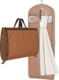 MISSLO 65" Garment Bags for Travel for Women with Loackabe-Self Zipper Waterproof Dress Bags for Gowns Long with Accessories Pockets Wedding Dress Bag Garment Covers for Hanging Clothes, Brown