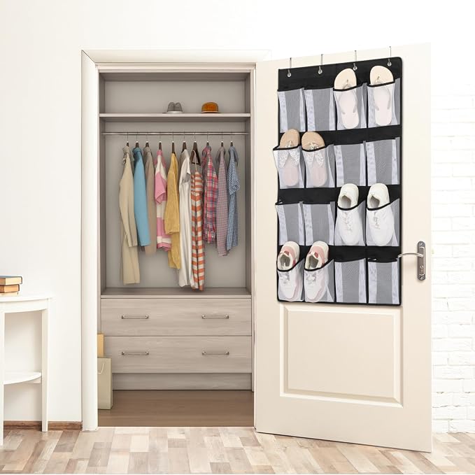 F-color Over the Door Organizer for Cruise - 16-Pocket Hanging Organizer | Tool-Free Mount with 4 Metal Hooks, See-Through Mesh Pockets, Lightweight & Foldable, Space-Saving for Travel and Daily Use