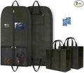 43" Garment Bags 2 Pack, Hanging Suit Covers for Closet Storage and Travel | Two garment covers with pockets, sturdy handles and zippers for organizing suits, dresses, shirts and everyday clothing.