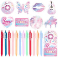 12 Set Singer Sticky Notes with Cute Music-Inspired Gel Pens, Era’s Singer Self Stick Notes Memo Pads for Home School Birthday Party Favors Gifts Office Supplies for Music Fans