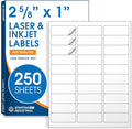 1" X 2 5/8" Matte White Printable Address Labels (250 Sheets, 7500 Stickers) Mailing and Return Address Labels for Laser & Inkjet Printers - Spartan Industrial Template R007