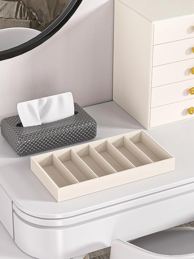 Sunglass Organizer Tray,Eyeglass Storage for Multiple Glasses,Jewelry and Sunglasses Drawer Organizer (Beige 1)