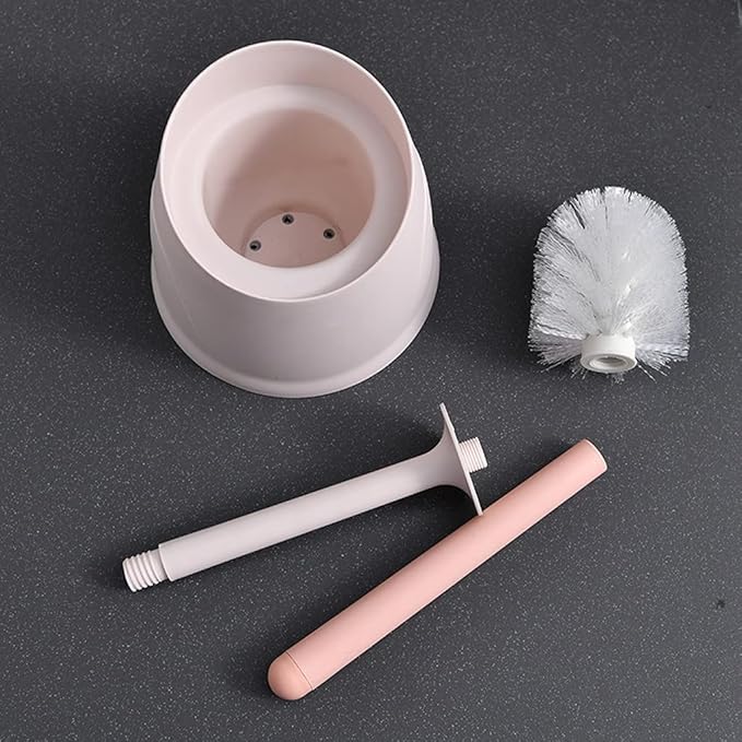 Toilet Brush 2 Pc Creative Plastic Toilet Brush Modern Bathroom Toilet Brush Holder Household Cleaning Wc Home Items Bathroom Toilet Brush Holder (Pink) (Blue)