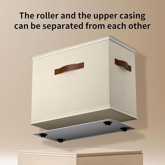 2 Pack Shoe storage Organizer for closet with wheels,No Assemble Required Shoe boxes with premium waterproof material，Adjustable Dividers Fits 16 Pairs,shoe Storage Bins with Reinforced Handle