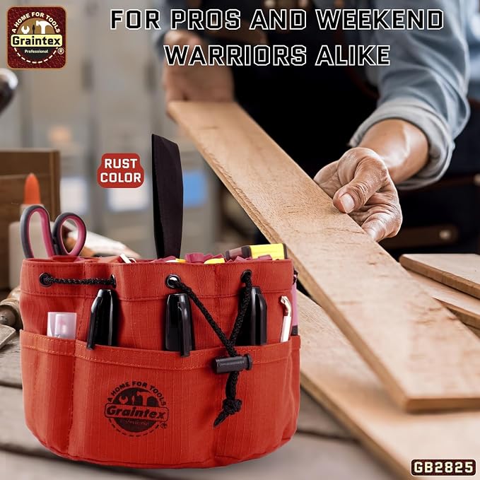 Graintex 18 Pocket Grab Bags Set of 3 Pcs Rip-Stop Canvas, Drawstring Closure, Small Parts Organizer Bag, Small Tools, Screws, Parts, Parachute Tool Bag, Parachute Tool Organizer for Essential Items