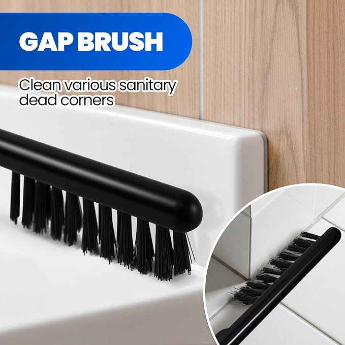 4in1 Toilet Plunger and Brush Set - Home Bathroom Cleaning Tools | 21", Groove Gap Brush, Cleaning Gloves, Heavy Duty Toilet Bowl Cleaner, Apartment Must Haves Bathroom Decor Accessories