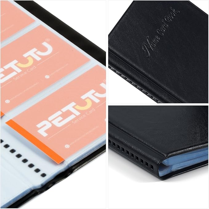 Business Card Holder Organizer Book - PU Leather, 2 Pack Total For 600 Business Cards