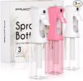 3 Pack Spray Bottle for Hair - Continuous Hair Spray Bottles Refillable Mister Sprayer for Hairstyling, Plants, Pets, Skincare, Cleaning (6.8 OZ/200ML, Pink+White+White)