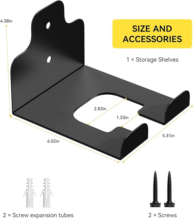 JNIHEEP Garage Organizer Trimmer Rack,Garden Power Tool Hanger,3 Pack,Black | Weedeater Rack, Heavy Duty Weed Whackers Holder Wall Mounted for Grass Trimmer, Hedge Trimmer, Garage Trimmer, Garden Tools