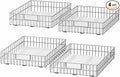 Pull out Cabinet Organizer, Stainless Steel 4-Pack (20.1"W x 21"D) Full-Extension Slide out Drawer, Adhesive Roll out Can Spice Storage Basket Shelf Rack for Pantry, Kitchen, Bathroom, Home Closet