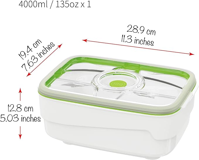 FOSA Vacuum Bread Box (135oz) – Airtight Bread Saver Container for Homemade Loaf, Bread, Pastries and Food Storage (Pump Sold Separately)