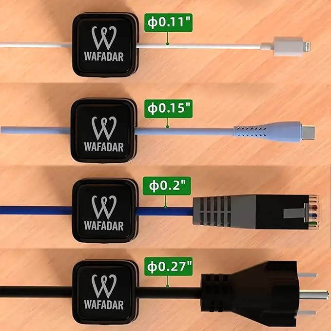 6 Pcs Magnetic Cable Clips, Office Desk Accessories, Cord Organizer Holder, Cable Management Holder, Phone Charger Cord, Wire Clips, Magnetic Cord Organizer, Adhesive Cable Holder