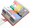 Padike RFID Credit Card Holder Business Card Organizer Business Card Holder, with 96 Card Slots Credit Card Protector for Managing Your Different Cards to Prevent Loss or Damage (Rose red)