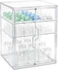 ERTIUANIO Baby Bottle Organizer – 3 Tier Acrylic Bottle Storage Organizer Container, Clear Plastic Bottle Station Organizers Drawers with Double Magnetic Doors for Countertop Kitchen Vanity, Bathroom