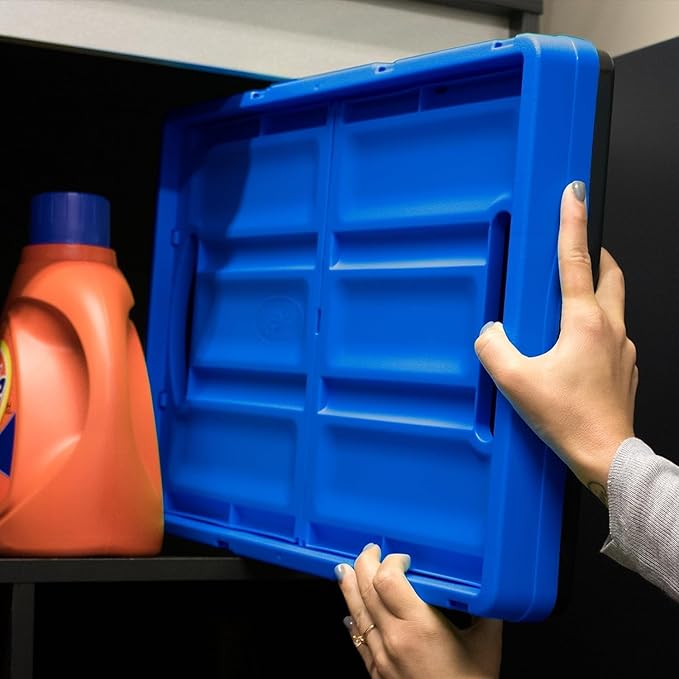 CleverMade Collapsible Storage Bins 32L 3 Pack – Heavy Duty Foldable Storage Bins with Built-In Handles for Garage Storage and Home Organization - Obsidian