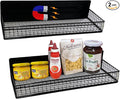 Bruda 2 Pack Large Magnetic Shelves Spice Rack Organizer for Washing Machine, Fridge, Refrigerator, Oven, Coffee Maker, Metal Peg Board 009
