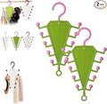 V-Shaped Double-Sided Closet Organizer Hanger, Multi-Functional V-Shaped Double Sided Hanger Storage Rack, Vertical Closet Storage Rack for Shirts, Light Jackets, Hats, Scarves (2, Green)