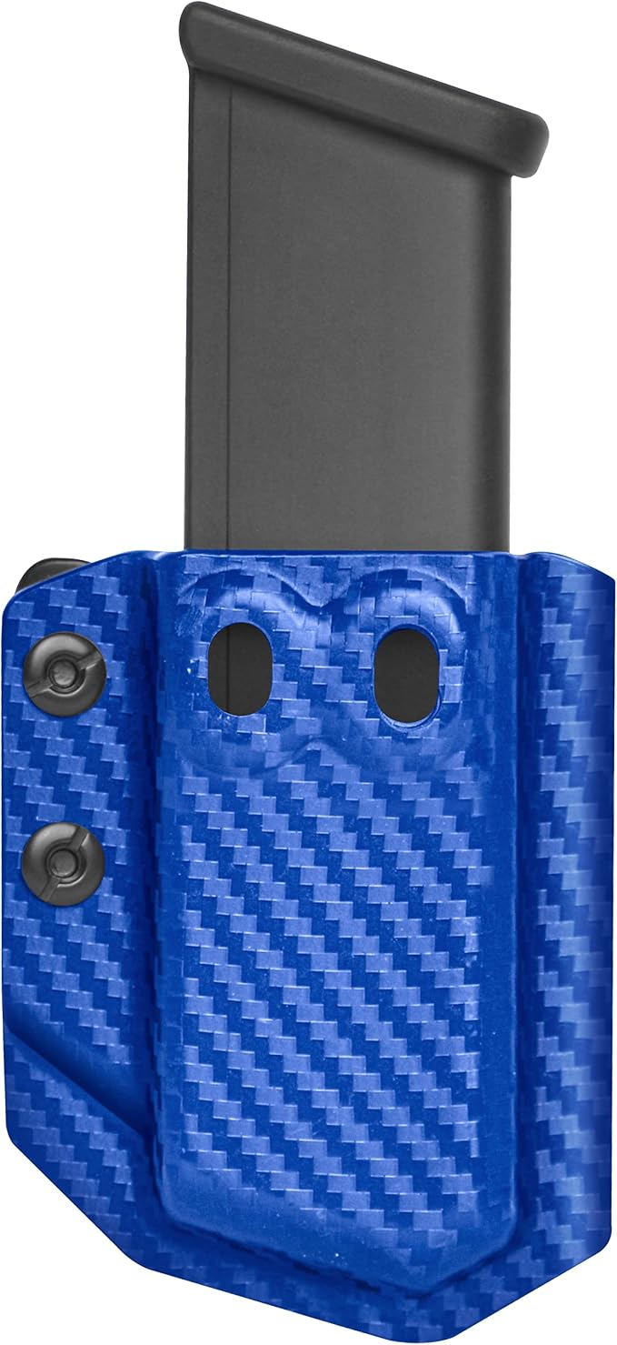 Amberide Universal IWB/OWB Kydex Mag Carrier for 9mm / .40 & .45 ACP Magazines, Single and Double Stack, Adjustable Retention, Ambidextrous, Fits 1.5" Belt, Made in USA