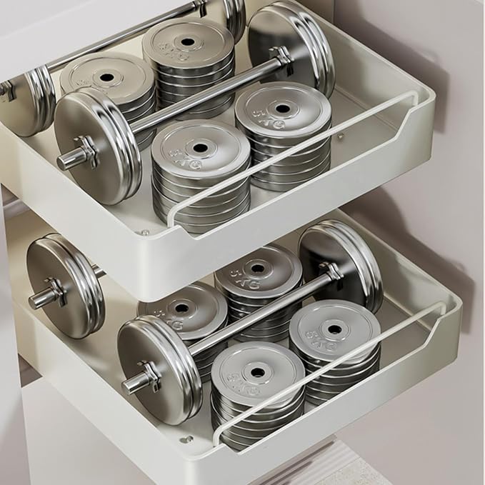 Garvee 15.7'' Pull Out Cabinet Organizer Fixed with Adhesive Durable Film,Sliding Drawers for Cabinets,No Drilling Required-Stainless Steel Material,Can Be Used for Cabinets, Bathroom Sinks