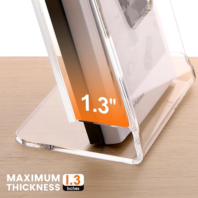 HeZone Acrylic Brochure Holder 6X8 Inches Clear Acrylic Flyer Holder Brochure Holder Sign Holder Pamphlet Holder Menu Holder Display Stand 1 Pack For Weddings Offices Exhibition Restaurants Hotel Etc…