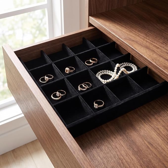 BESPORTBLE Jewelry Tray Organizer Divider Jewelry Tray Inserts for Boxes and Showcases Diy Adjustable Divider for Display Storage Trays Soft Lining Strip for Organizing Pieces 13.18 X 0.78 X 0.19 in
