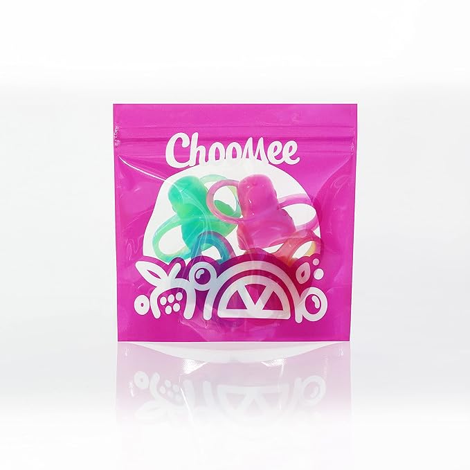 ChooMee SoftSip Food Pouch Top | Baby Led Weaning | No Spill Flow Control Valve, Protects Childs Mouth, 100% Silicone, BPA Free | Swirl Colors, 4 CT
