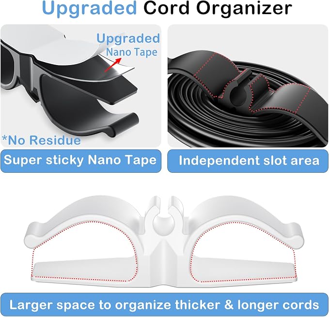 Lancord Upgraded kitchen appliance cord organizers Stick On Appliance Wire Organizer, Cord Organizer for Appliances Wire Wrapper for Kitchen Appliances Mixers, Coffee Maker, Pressure Cooker